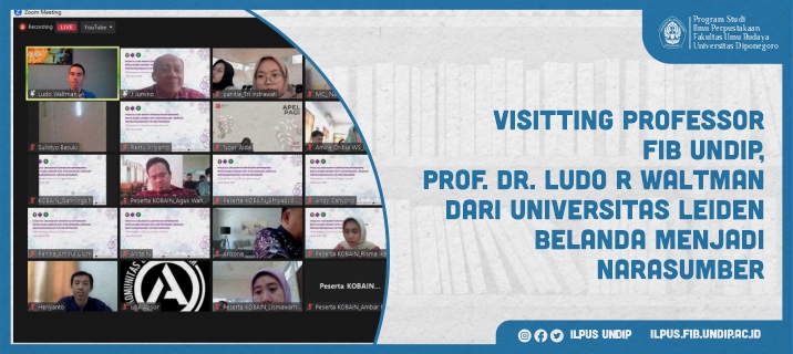 Visitting Professor FIB Undip, Prof. dr. Ludo R Waltman dari Universitas Leiden Belanda Menjadi Narasumber